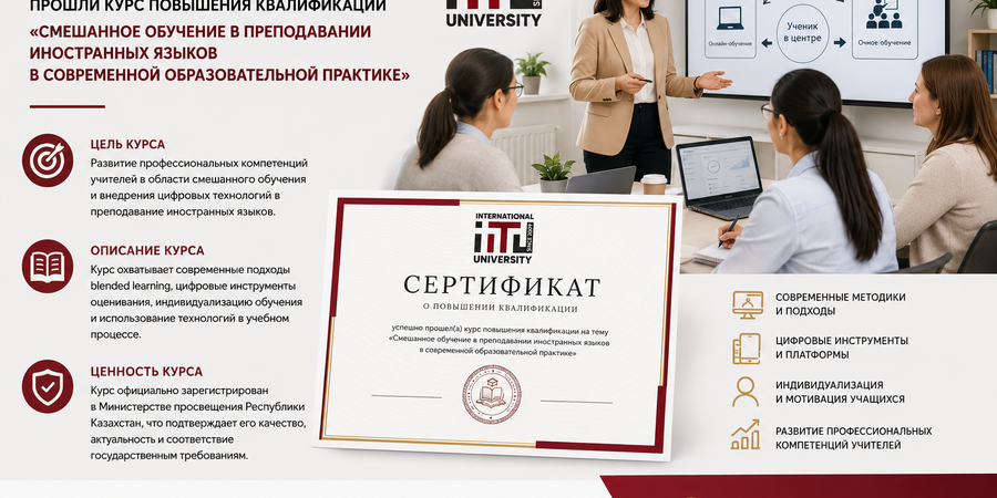 Более 50 учителей Казахстана прошли курс повышения квалификации по смешанному обучению и цифровым технологиям